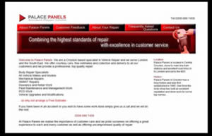 Palace Panels website snapshot