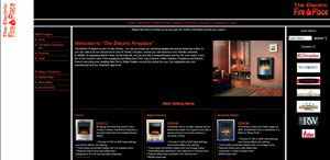image of the electric fireplace website